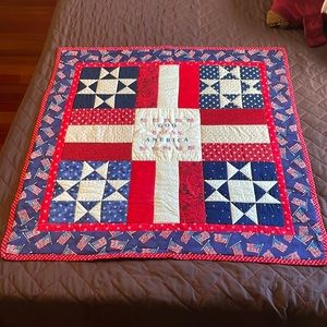 God Bless America Small Decorative Quilt 34”x34”